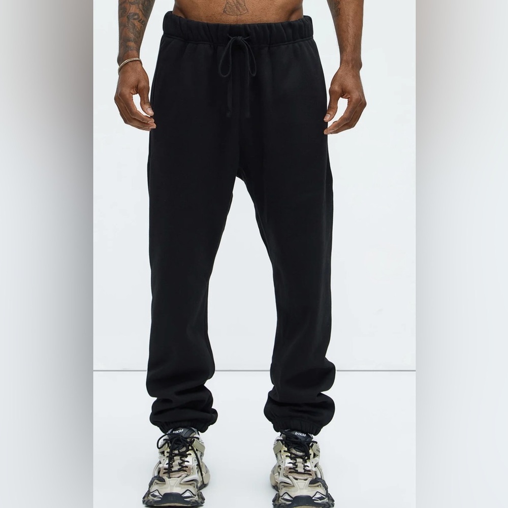 NOVAMEN Men's Black Drawstring Pants